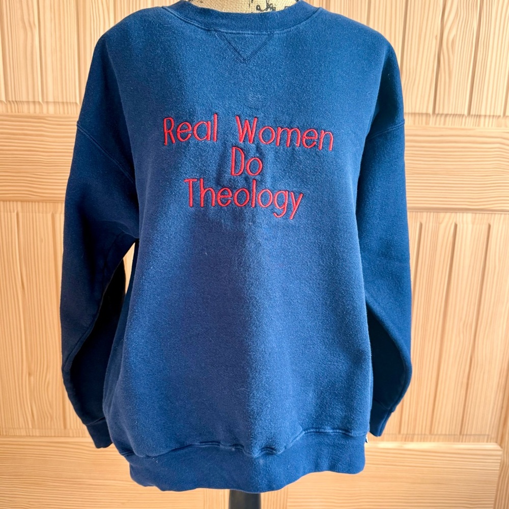 Converse Blue Sweatshirt with Red Text